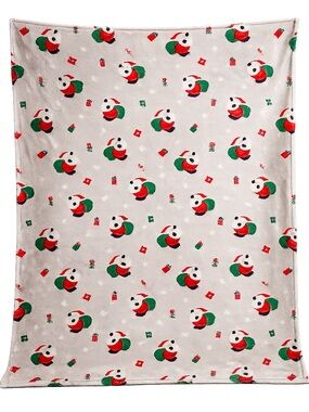 Christmas Santa Fleece Blanket 58x80 Soft Plush Holiday Throw Cozy